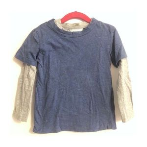 Kico Kids “T-shirt over long sleeve” Shirt - Size 3/4 Boys - Blue and Grey Long